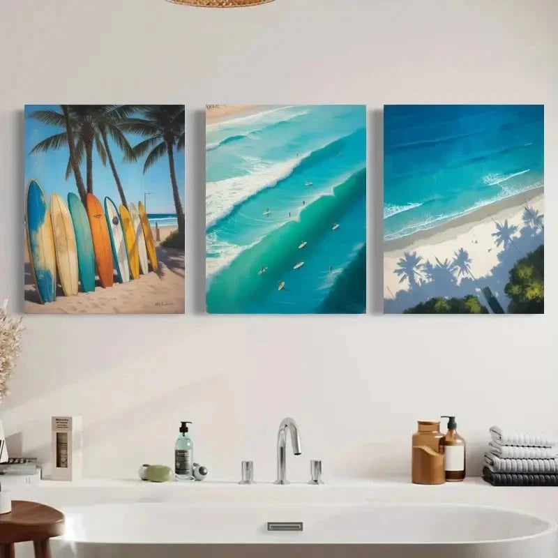 3pcs Palm Leaves Monstera Leaves Metal Print Ready to Hang Art