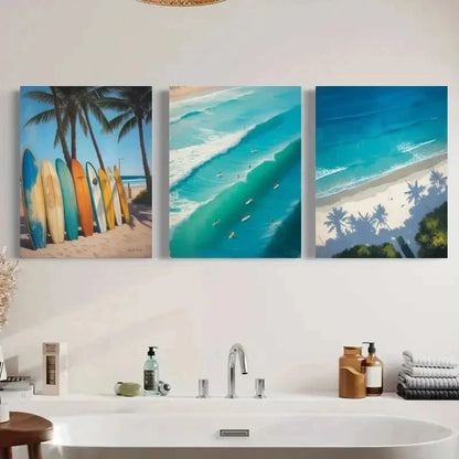 3pcs Palm Leaves Monstera Leaves Metal Print Ready to Hang Art