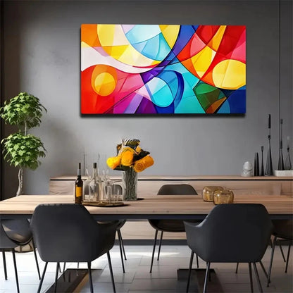 Modern Minimalist Vibrant Multi Wall Art Canvas Office Home Room Framed 120x60cm