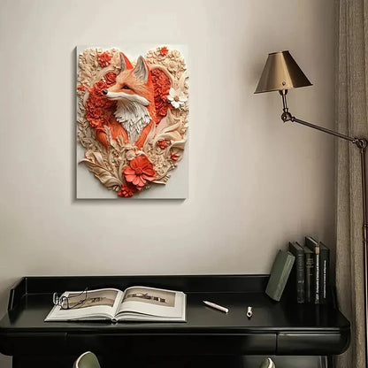 Beautiful Magical Fox Measuring Painting  40x60cm Metal Print Ready to Han