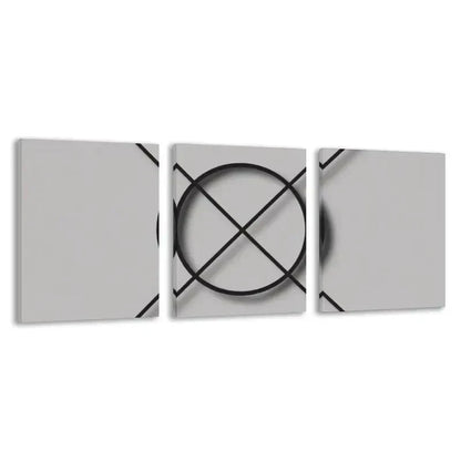 3pcs Abstract Geometric Design Black & White Wall Art Set Canvas Framed 50x70cm - High Quality Print 100% Australian Made Wall Canvas Ready to Hang