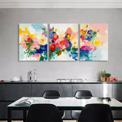 3pcs Abstract Floral Blooming Artistic Perfect Wall Art Set Canvas Framed 40x60cm - High Quality Print 100% Australian Made Wall Canvas Ready to Hang