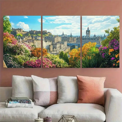 3pcs Edinburgh Edinburgh Scotland Perfect Wall Art Set Canvas Framed 60x90cm - High Quality Print 100% Australian Made Wall Canvas Ready to Hang