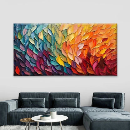 Multicolor Abstract Leaf Wall Art Canvas Office Home Room Framed 120x60cm
