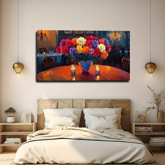 Flower Impressive Nature Floral Wall Art Canvas Office Home Room Framed 120x60cm