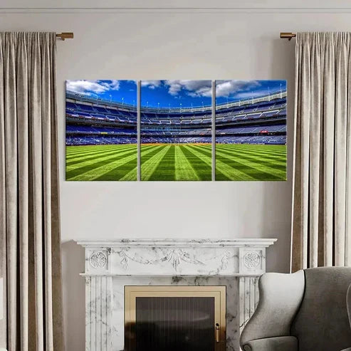 3pcs Vibrant Football Stadium Decoration Wall Art Set Canvas Unframed - High Quality Print 100% Australian Made Wall Canvas