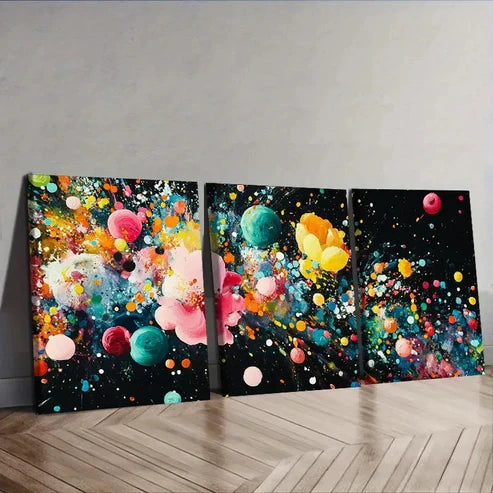 3pcs colorful explosion Wall Art Set Canvas Unframed - High Quality Print 100% Australian Made Wall Canvas