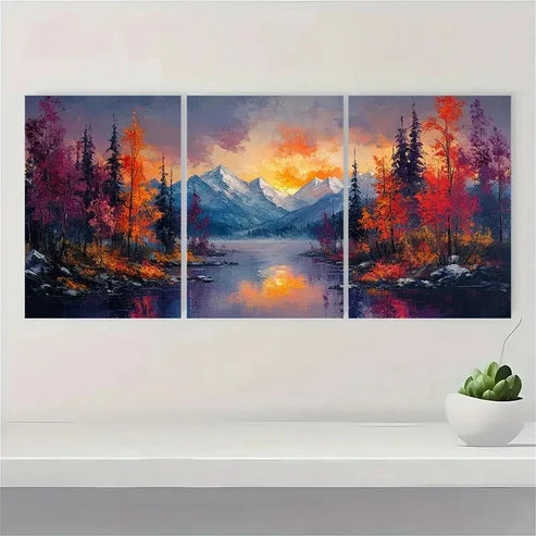3pcs Colorful Abstract Texture Flower DG Wall Art Set Canvas Unframed - High Quality Print 100% Australian Made Wall Canvas