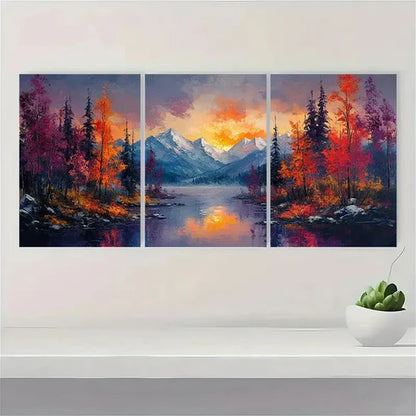 3pcs Colorful Abstract Texture Flower DG Wall Art Set Canvas Unframed - High Quality Print 100% Australian Made Wall Canvas