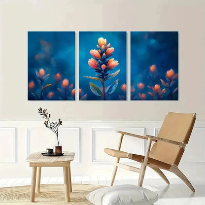 3pcs Paintbrush Flower Castilleja Perfect Wall Art Set Canvas Framed 40x60cm - High Quality Print 100% Australian Made Wall Canvas Ready to Hang