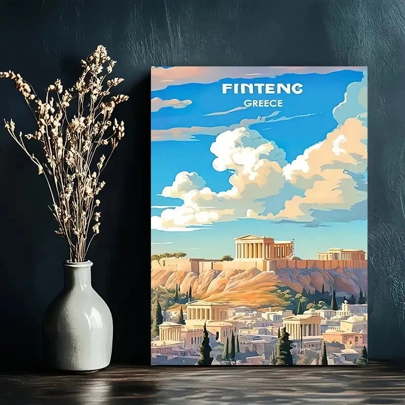 Greece Acropolis of Athens Travel Poster Print Wall Art