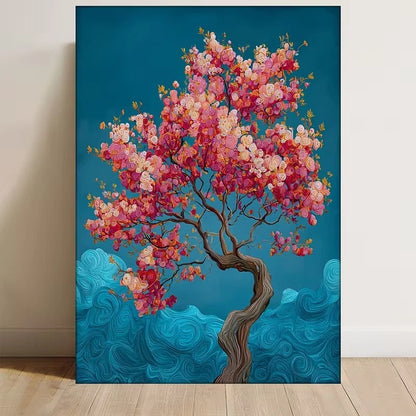 Surreal Cherry Blossom Tree Metal Print Ready to Hang