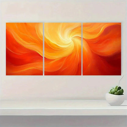 3pcs Modern Abstract Swirl Design Metal Print Ready to Hang Art