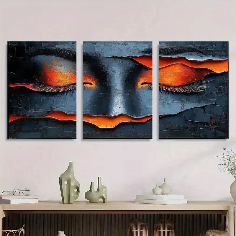 3pcs Modern Spiritual Landscape Oil Painting Metal Print Ready to Hang Art
