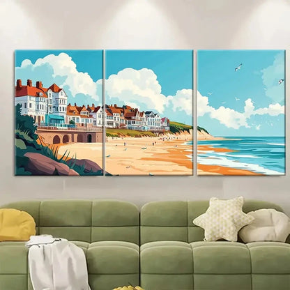 3pcs Cromer Beach Norfolk Coastal Unique Metal Print Ready to Hang Art