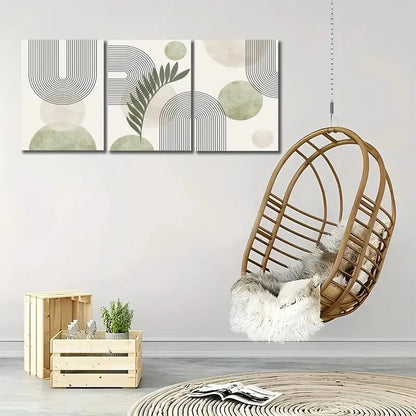 3pcs Modern Abstract Geometric Wall Art Set Canvas Framed 40x60cm - High Quality Print 100% Australian Made Wall Canvas Ready to Hang