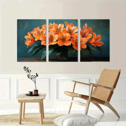 3pcs Peruvian Lilies Flower Nature Perfect Wall Art Set Canvas Framed 40x60cm - High Quality Print 100% Australian Made Wall Canvas Ready to Hang