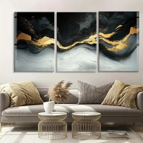 3pcs Modern Abstract Liquid Marble Perfect Wall Art Canvas Unframed - High Quality Print 100% Australian Made Wall Canvas