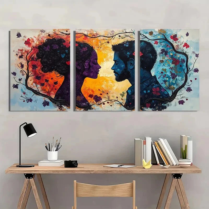 3pcs Modern Abstract Vibrant Colors Metal Print Ready to Hang Art