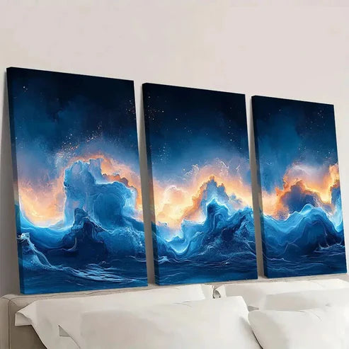 3pcs Multicolor Art ACRYLIC ER Wall Art Set Canvas Unframed - High Quality Print 100% Australian Made Wall Canvas