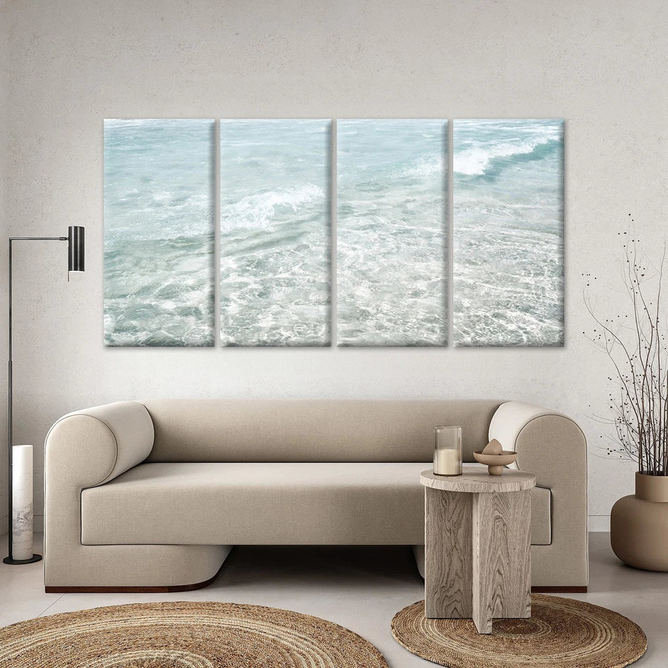 4pcs Coastal Clear Ocean Blue Water Wall Art Canvas Framed 45x80cm - High Quality Print 100% Australian Made Wall Canvas Ready to Hang