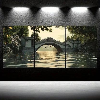 3pcs Beautiful Estate Modern Painting Metal Print Ready to Hang Art