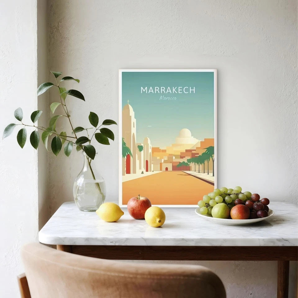Marrakech Journey To The Heart Of Morocco Travel Poster Print Wall Art