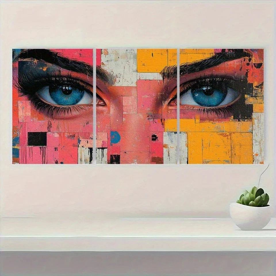 3pcs Aesthetic Collage Colorful Culture Metal Print Ready to Hang Art