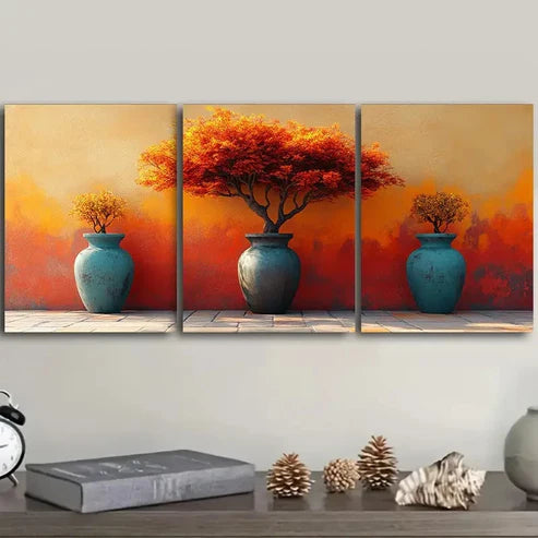 3pcs African vases Wall Art Set Canvas Unframed - High Quality Print 100% Australian Made Wall Canvas
