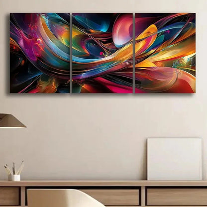 3pcs Abstract Liquid Color Painting Metal Print Ready to Hang Art