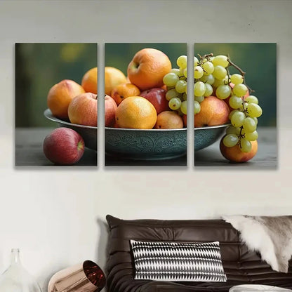 3pcs Fruit Still Life Wall Art Set Canvas Framed 50x70cm - High Quality Print 100% Australian Made Wall Canvas Ready to Hang