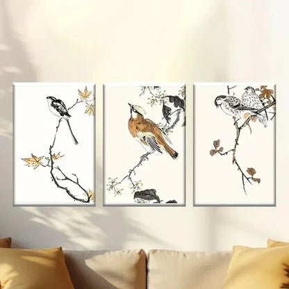 3pcs Birds and Flowers Wallpaper Wall Art Set Canvas Unframed – High Quality Print 100% Australian Made Wall Canvas