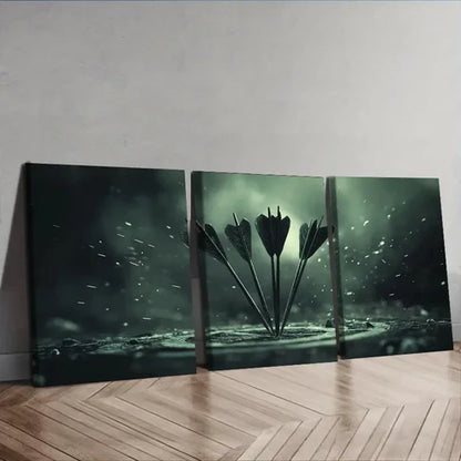 3pcs Darts with Arrows Design Wall Art Set Canvas Unframed - High Quality Print 100% Australian Made Wall Canvas