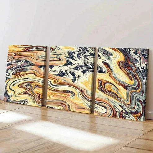 3pcs Abstract Art Distorted Aperture Wall Art Canvas Unframed - High Quality Print 100% Australian Made Wall Canvas