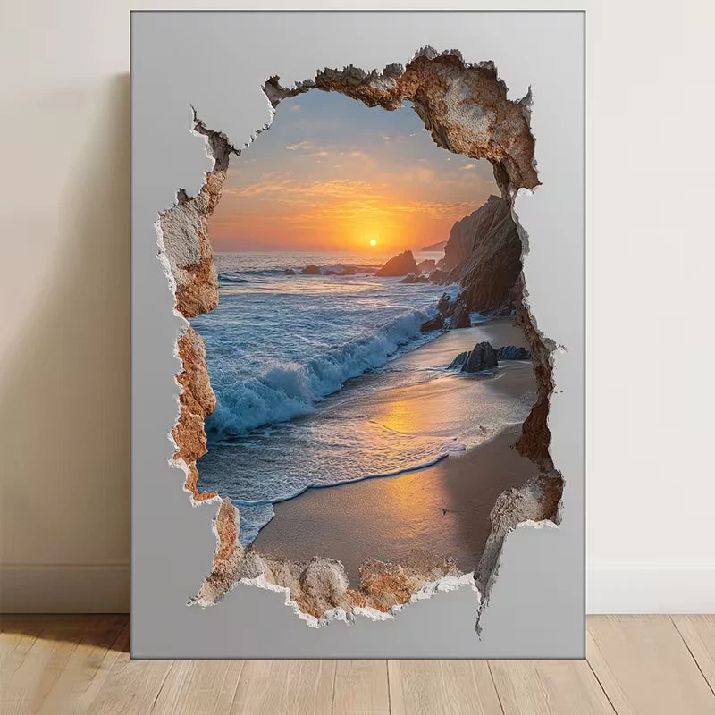 Coastal Sunset Beach 60x90cm Metal Print Ready to Hang