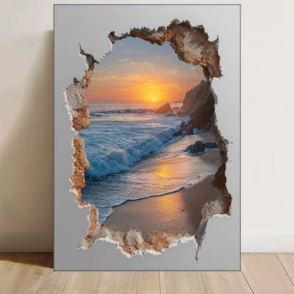 Coastal Sunset Beach 60x90cm Metal Print Ready to Hang