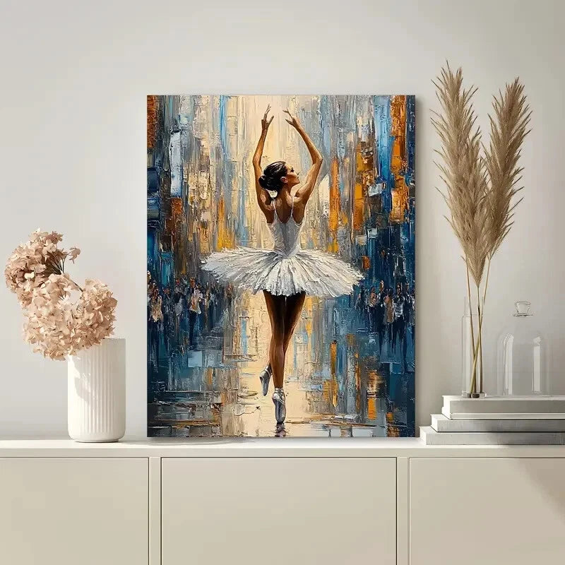 Elegant Ballerina Modern Impressionist Dancer 40x60cm Metal Print Ready to Hang
