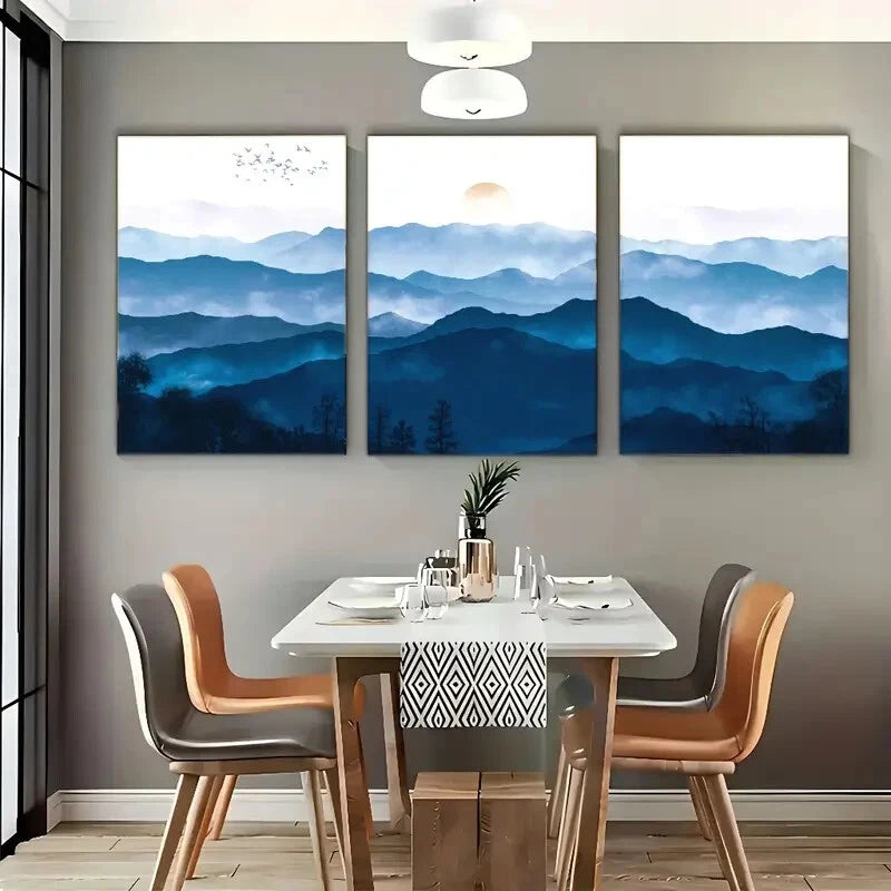 3pcs Vibrant Abstract Nature Scenes Metal Print Ready to Hang Art