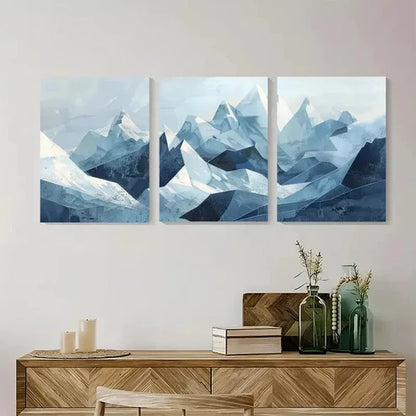 3pcs Abstract Mountain Triptych Wall Art Set Canvas Unframed - High Quality Print 100% Australian Made Wall Canvas