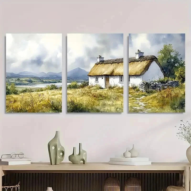 3pcs County Tupperware Landscape Perfect Wall Art Set Canvas Framed 40x60cm - High Quality Print 100% Australian Made Wall Canvas Ready to Hang