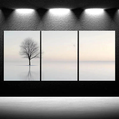 3pcs Reflection of Trees Painting Metal Print Ready to Hang Art