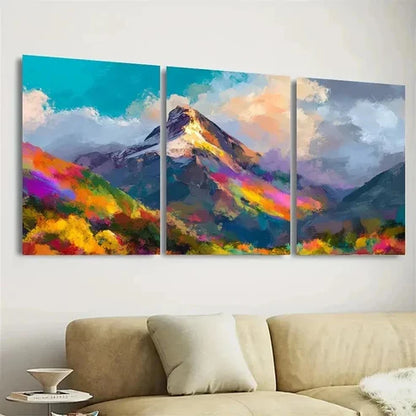 3pcs Mount in Switzerland, Mountain Wall Art Set Canvas Unframed - High Quality Print 100% Australian Made Wall Canvas