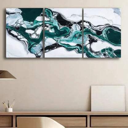 3pcs Antarctic Ice Shelf Nature Green Perfect Wall Art Set Canvas Unframed - High Quality Print 100% Australian Made Wall Canvas
