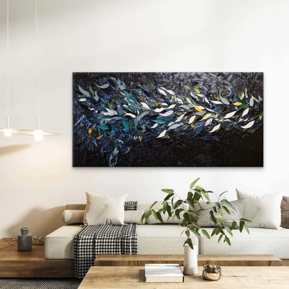 Vibrant Black Abstract Design Wall Art Canvas Office Home Room Framed 120x60cm