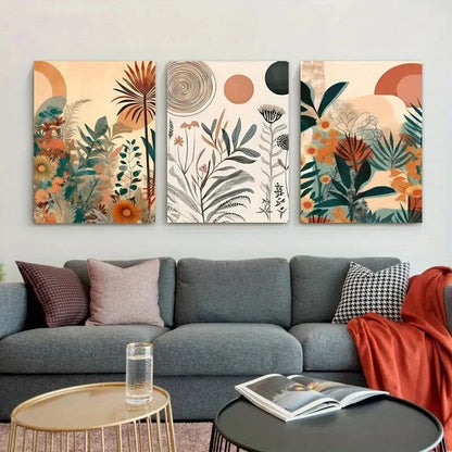 3pcs Medieval Modern Neutral Minimalist Perfect Wall Art Set Canvas Framed 40x60cm - High Quality Print 100% Australian Made Wall Canvas Ready to Hang