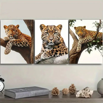 3pcs Leopard Wall Art Set Canvas Unframed – High Quality Print 100% Australian Made Wall Canvas