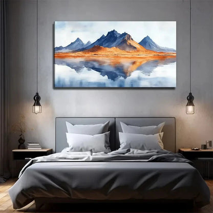 Modern Minimalist Mountain Wall Art Canvas Office Home Room Framed 120x60cm
