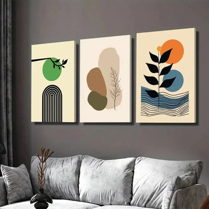 3pcs Abstract 3 Minimalist Modern Green Wall Art Set Canvas Framed 40x60cm - High Quality Print 100% Australian Made Wall Canvas Ready to Hang