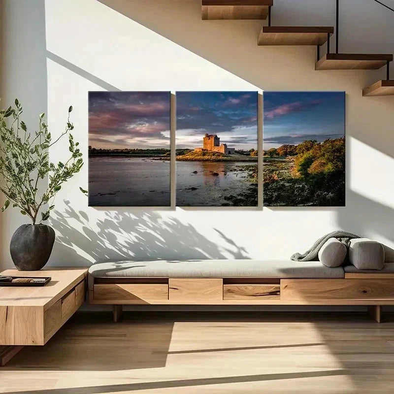 3pcs Forest Lake House Natural Landscape Wall Art Set Canvas Framed 40x60cm - High Quality Print 100% Australian Made Wall Canvas Ready to Hang