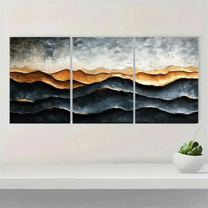 3pcs Brown Abstract Texture Art Wall Art Canvas Unframed - High Quality Print 100% Australian Made Wall Canvas